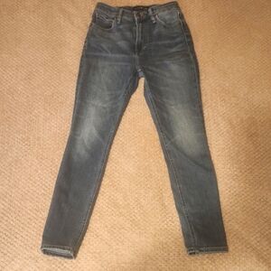 Lucky Brand Blue Skinny High Rise Jeans with Distressed Look